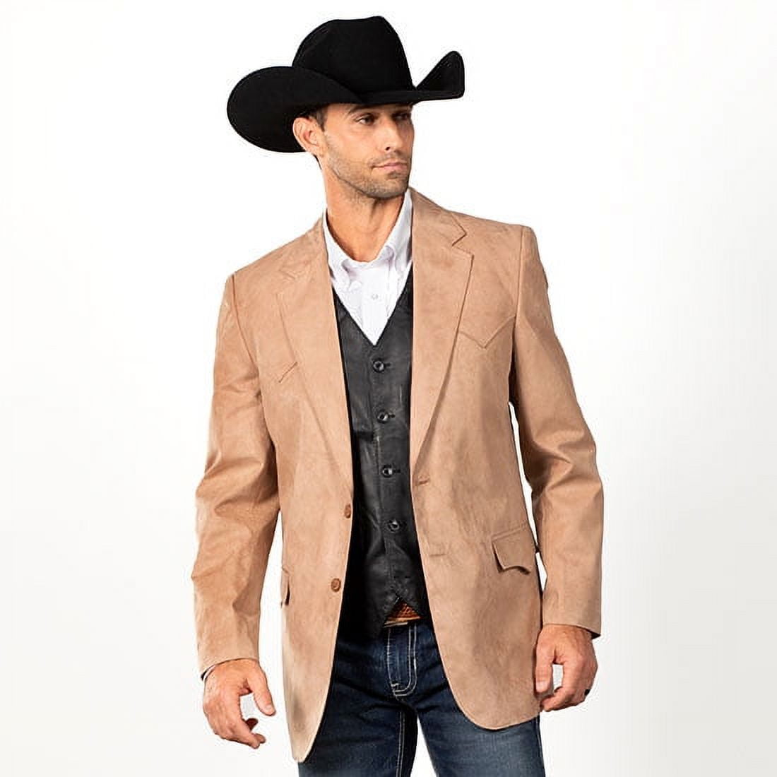 Circle S Mens Camel 100 Microsuede Houston Western Jacket Blazer 46 L