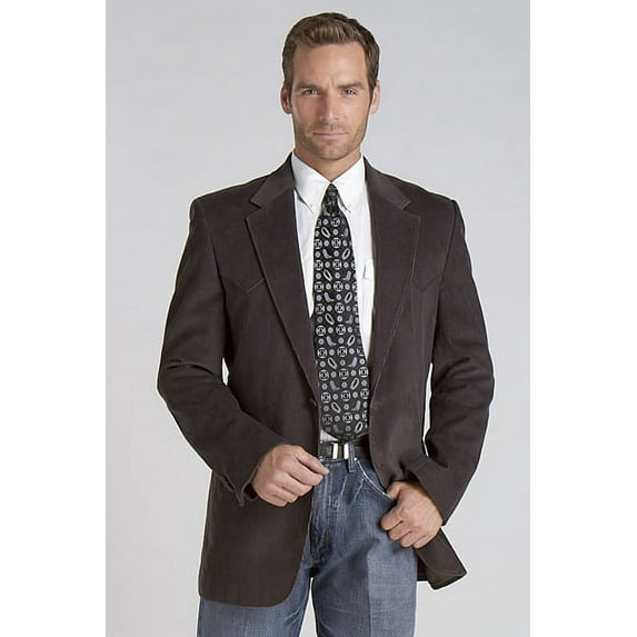 Circle S Mens Grey 100% Cotton Lubbock Corduroy Jacket Blazer 38 R