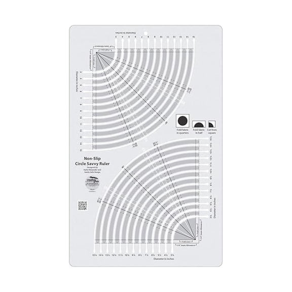 Circle Savvy Quilting Ruler - 11.75 x 18.5 Inch - Acrylic Template for Circles & Curves