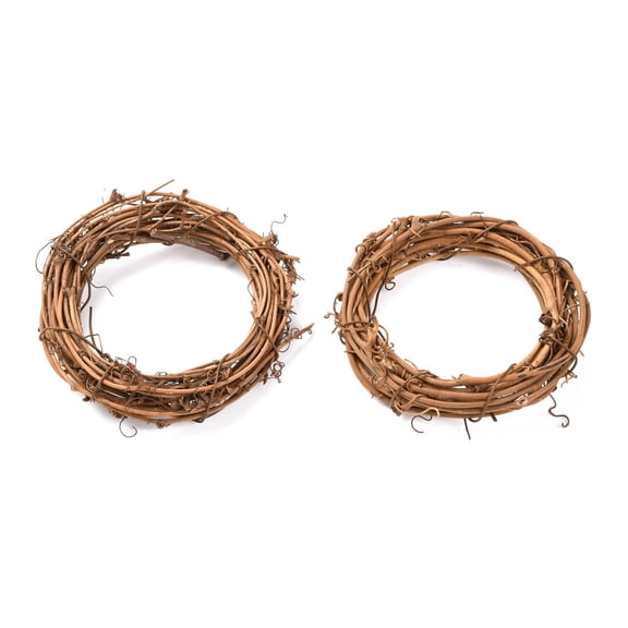 Circle Shape Rattan Vine Branch Wreath Hoop for DIY Easter Christmas Party Decors BurlyWood 9.5~10x2~2.3cm Inner Diameter: 6.8~7cm Wood