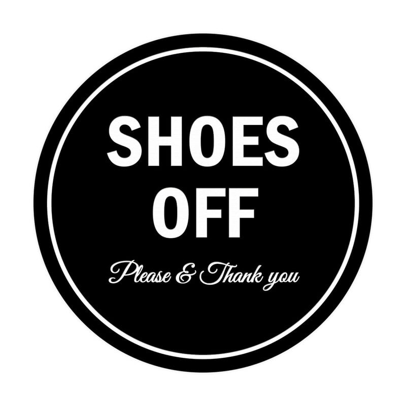 Circle Shoes off Please Thank you Sign Size: 12 x 12 inch - Walmart.com