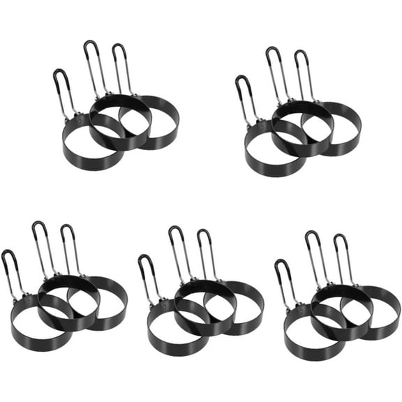 Circle Stencil 15 pcs Non-stick Eggs Ring Sandwich Home Shaper Maker Rings Round Design Omelette Beefsteak for Mini Poacher Kitchen Dia Breakfast Omelet Handle Pancake Molds
