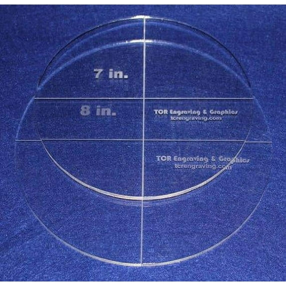 Circle Template 2 Piece Set. 7", 8" - Clear 1/4" Thick