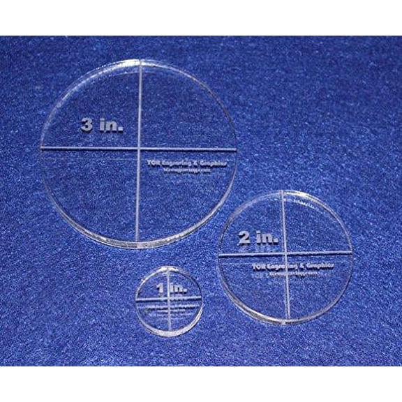Circle Template 3 Piece Set.1",2",3" - Clear 3/8" Thick