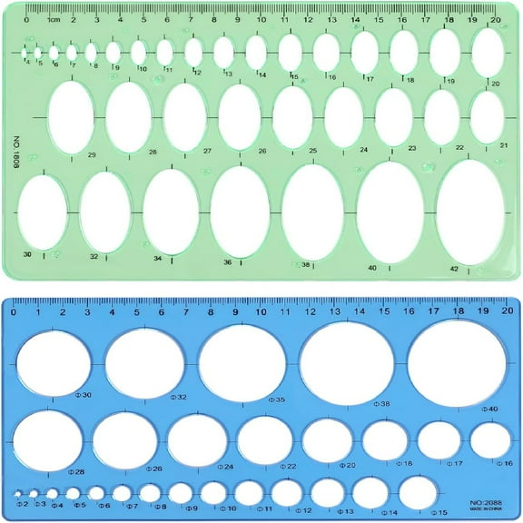 Circle Template Circle Stencil Circle Template for Drawing Round Drafting Drawing Templates Drafting Stencils Tools Geometry Circle Templates for Office School Drawing Design Measuring 2 Pack