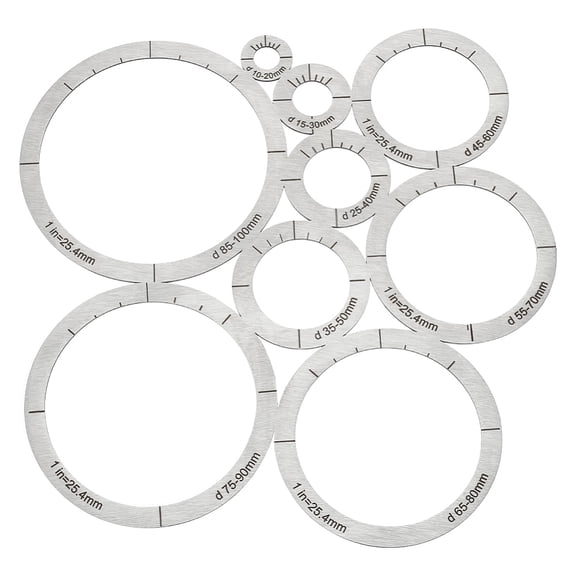 Circle Template Cutting Tools 201 Stainless Steel Leather Corner Punch Set Round Leather Corner Ruler Template Cutting Measurement Tools