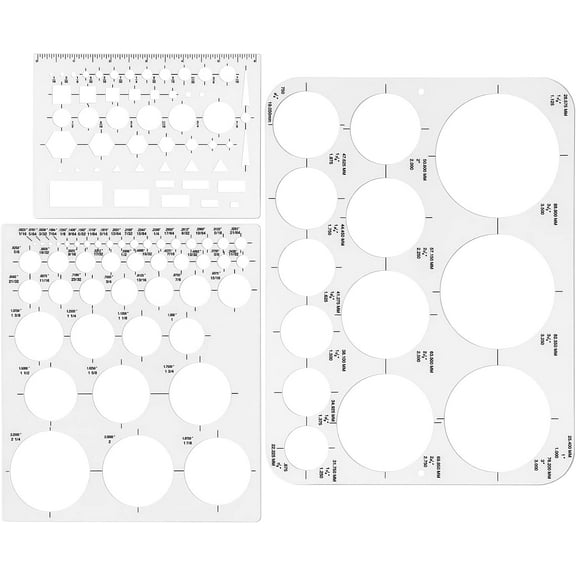 Circle Template Round Stencil Templates Drafting Office Building Formwork Drawings Large Small Size 3 Pack