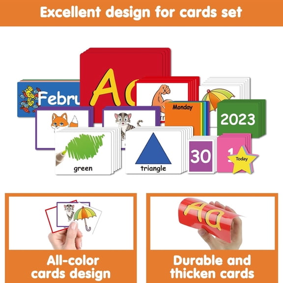 Circle Time Learning Center Cards Set Including Calendar Weather Letter Counting Rhyme Color Shape.