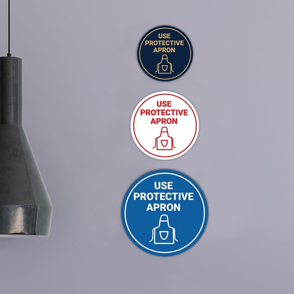 Circle Use Protective Apron Sign (Red) - Large