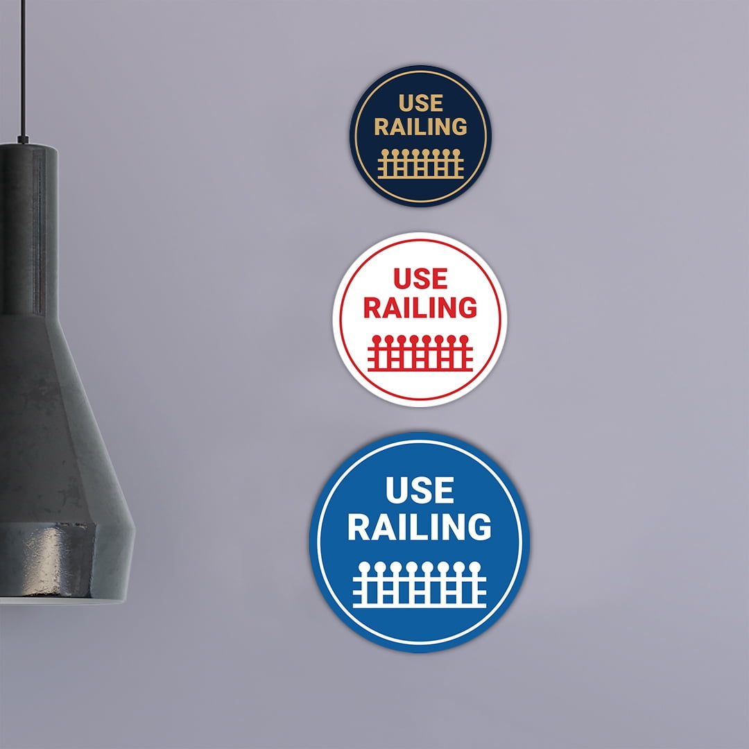 Circle Use Railing Sign (Black) - Large - Walmart.com