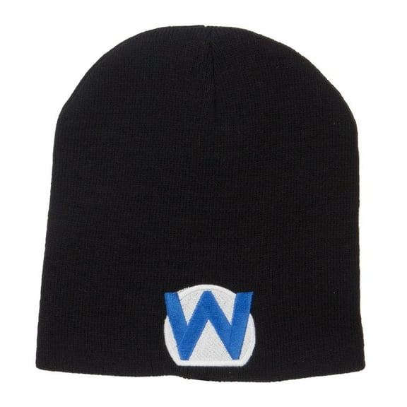 Circle Wario Embroidered Short Beanie - Black OSFM