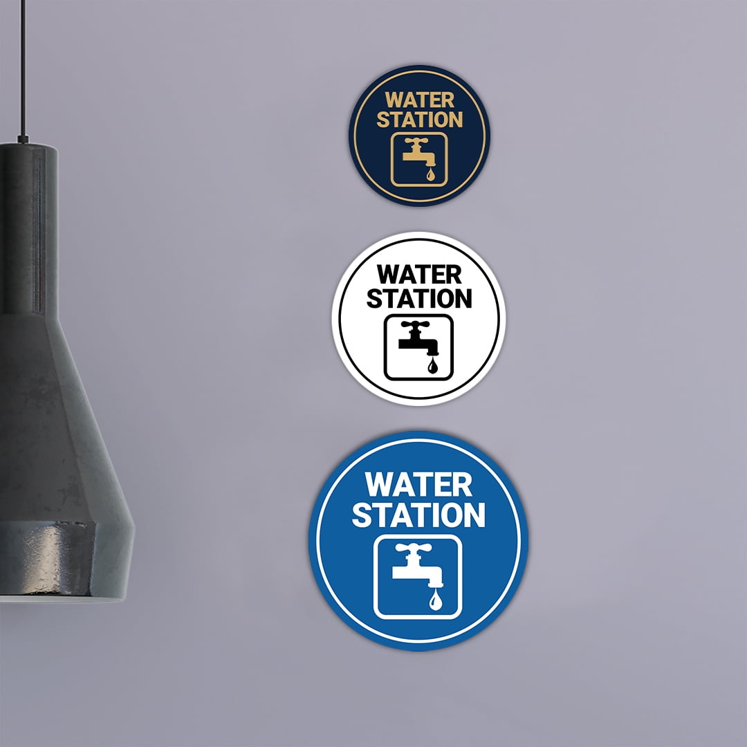 Water Collection Point Sign Circle Water Station Sign (Red) - Large - Walmart.com