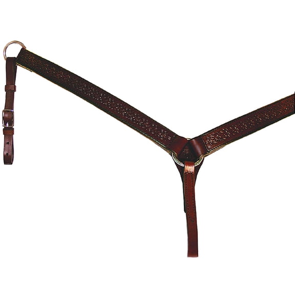 Circle Y 1 1/2" Straight Border Tooled Breast Collar