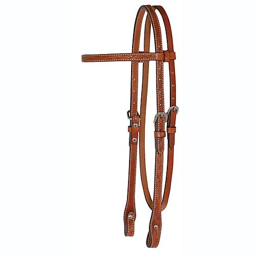 Circle Y Saddlery 5/8Classic Natural Floral Browband Heads