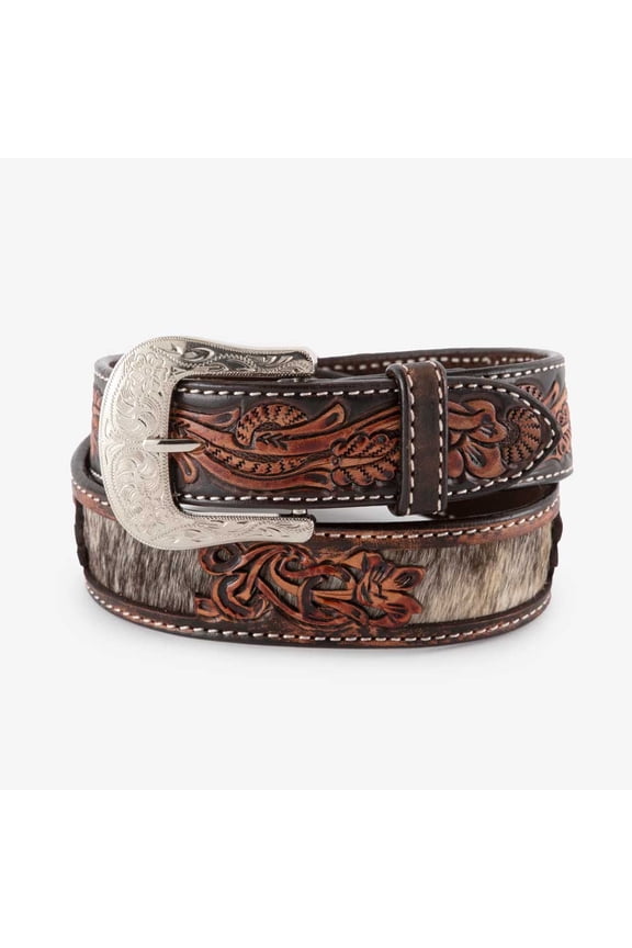 Western Belt Hair on Hide Floral Tool 36 Brown Cream 2012-BT