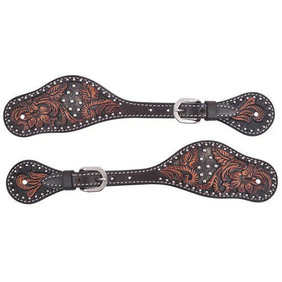 Dark Flash Arizona Flower Mens Spur Stra