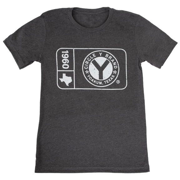 Circle Y Patch Logo Tee, Grey, S
