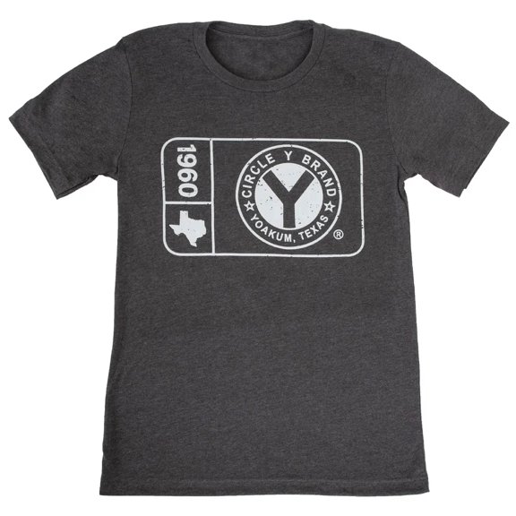 Circle Y Patch Logo Tee, Grey, XL