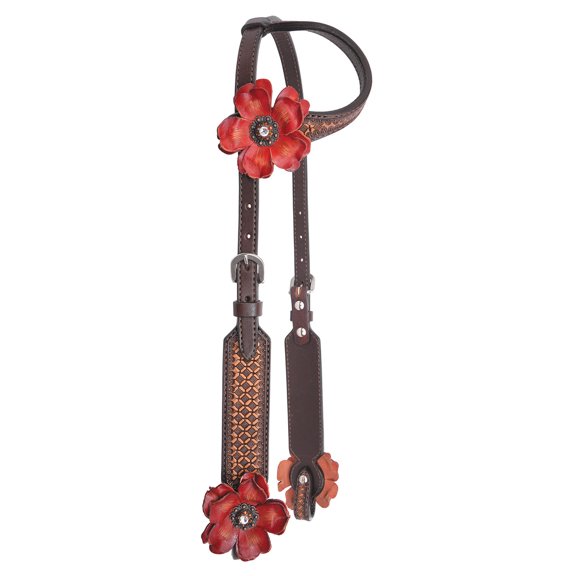 Circle Y Saddlery Sarah Rose Vintage Single Ear Headstall Red
