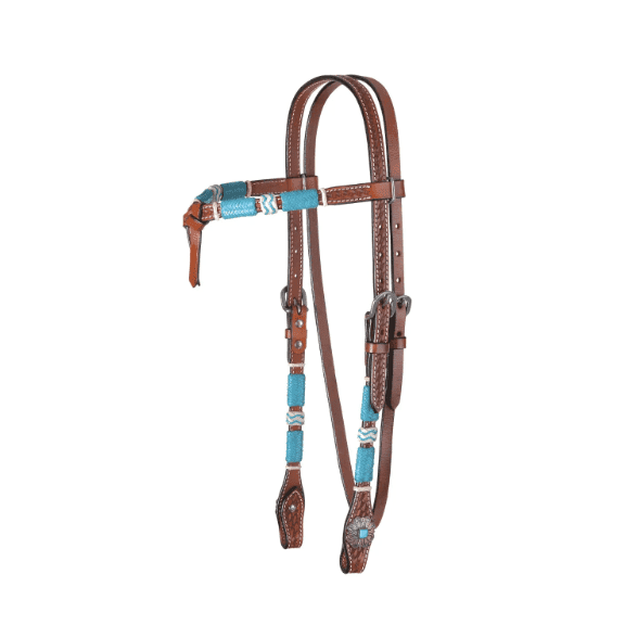 Circle Y Turquoise Round-Up Futurity Regular Oil Browband Headstall