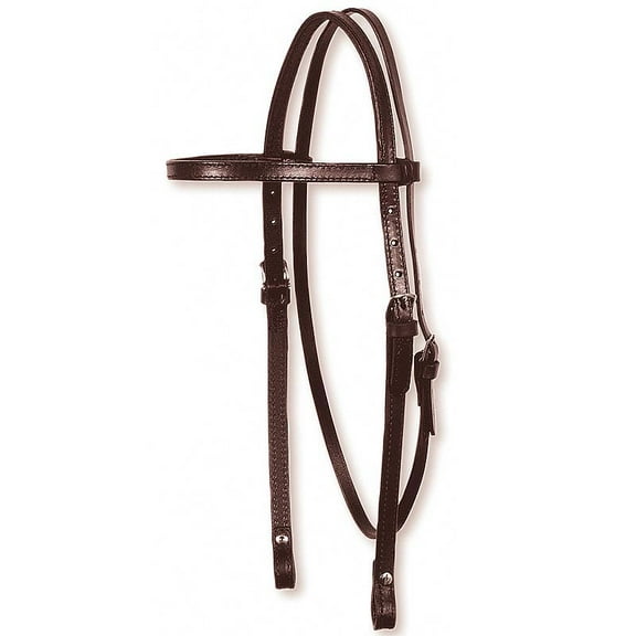 Circle Y Walnut Leather Double Ply Browband Headstall