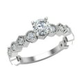 thumbnail image 1 of Circle and Hexagon Design Round Brilliant Diamond Rings 14K White Gold 0.70 CT TW, 1 of 5
