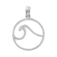 thumbnail image 1 of Circle and Ocean Wave Pendant Rhodium over Sterling Silver - Pendant Only, 1 of 1