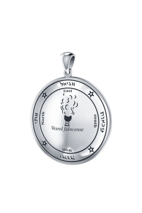 Circle for Consecration Stars Seal Solomon 925 Sterling Silver Pendant Jewelry