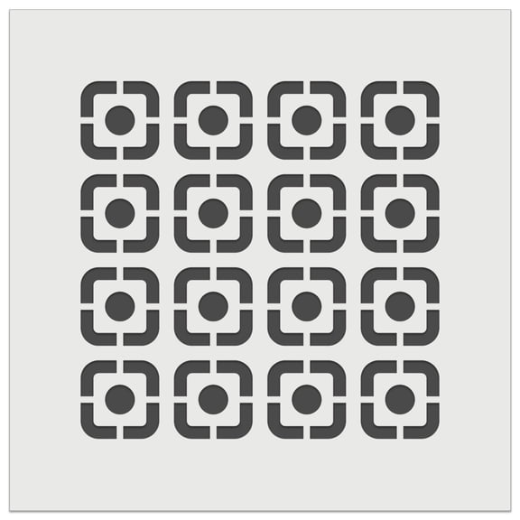Circle in Square Pattern DIY Cookie Wall Craft Stencil - 3.5 Inch
