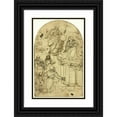 thumbnail image 1 of Circle of Alessandro Allori 13x18 Black Ornate Wood Framed Double Matted Museum Art Print Titled - Vision of Saint Francis of Assisi at Portiuncula, 1 of 5