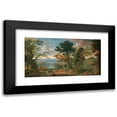 thumbnail image 1 of Circle of Andrea Locatelli 14x9 Black Modern Framed Museum Art Print Titled - Landscape with the Preaching of St John the Baptist, 1 of 5