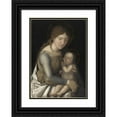 thumbnail image 1 of Circle of Andrea Mantegna 18x24 Black Ornate Framed Double Matted Museum Art Print Titled: Madonna and Child (C. 1505-1510), 1 of 5