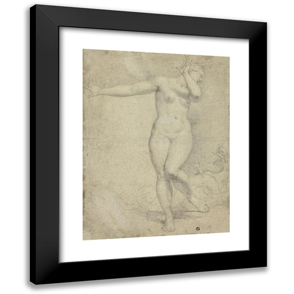 Circle of Charles Le Brun 15x18 Black Modern Framed Museum Art Print Titled - Andromeda and the Sea-Monster