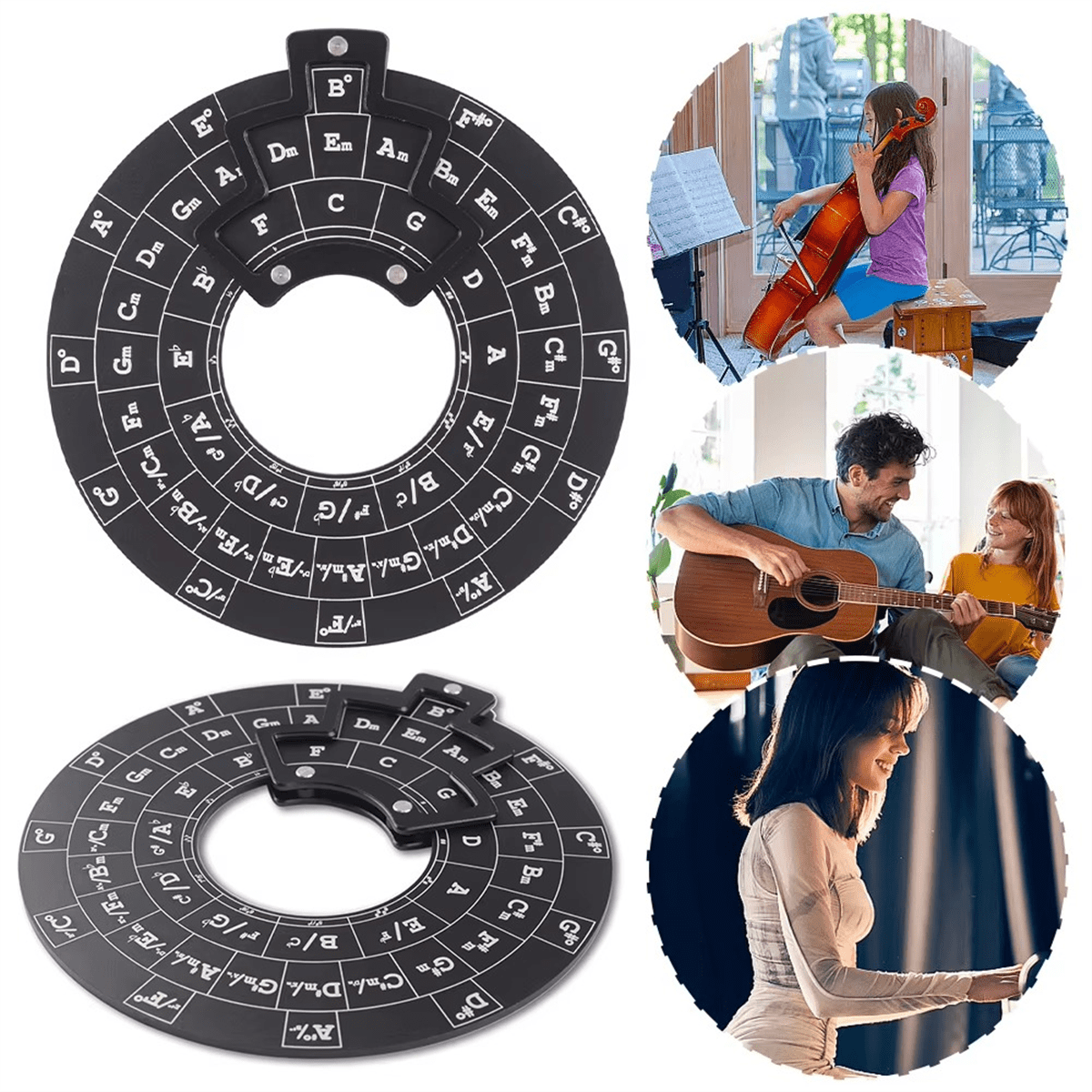 Circle Of Fifths Wheel Guitar Chord Wheel Wooden Melody Tool Musical ...