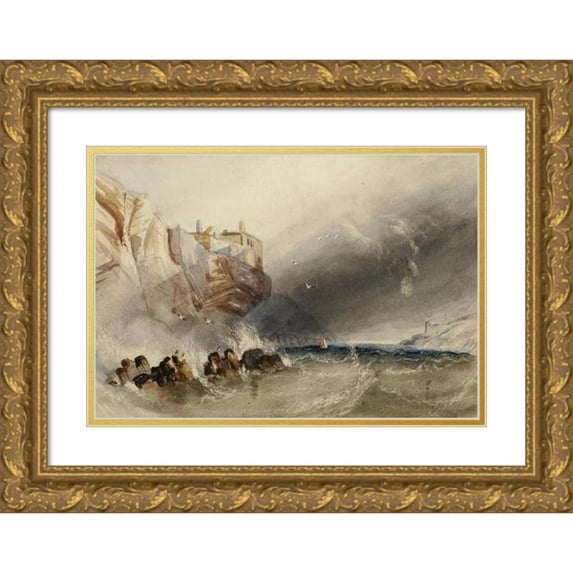 Circle of Henry Barlow Carter 24x18 Gold Ornate Framed and Double Matted Museum Art Print Titled - Duanle Castle