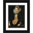 thumbnail image 1 of Circle of Jan Anthonisz. van Ravesteyn 18x24 Black Ornate Framed Double Matted Museum Art Print Titled: Portrait of a Young Lady, 1 of 5