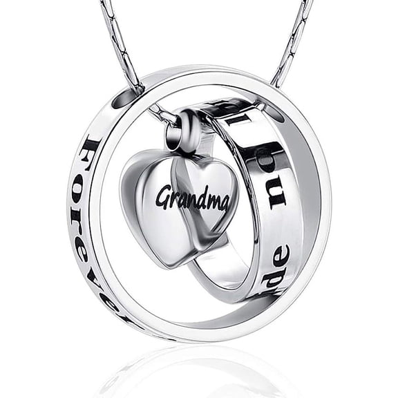 Circle of Life Eternity Memorial Cremation Jewelry Urn Necklace for Ashes Heart / Sunflower / Paw Print Memorial Pendant Ash Holder