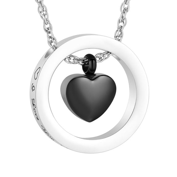 Heart Cremation Jewelry Urn Necklace for Ashes Stainless Steel Circle of Life Eternity Memorial Keepsake Urn Pendant for Ashes