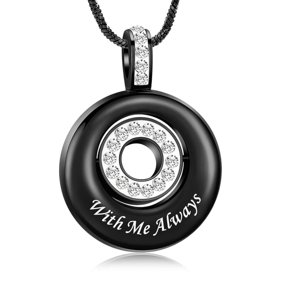 Circle of Life Eternity Memorial Urn Necklace for Ashes Crystal Cremation Chain Cremation Jewelry for Ashes Memorial Pendant Ash Keepsake