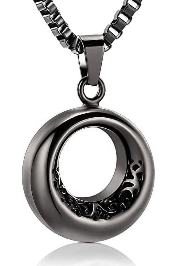 Circle of Life Urn Necklace for Ashes Stainless Steel Eternity Keepsake Memorial Cremation Jewelry for Ashes Pendant Locket