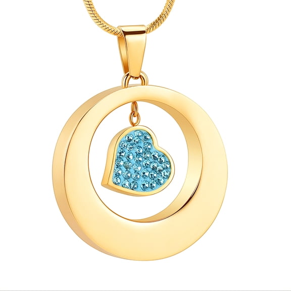 Circle of Life Urn Necklace for Cremation Ashes Holder Heart Memorial Jewelry Pendent for Ashes Perfume Dry Flowers