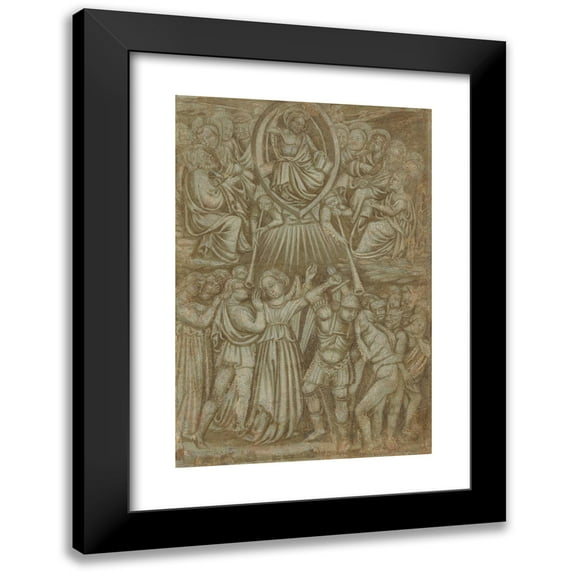 Circle of Ottaviano Nelli 11x14 Black Modern Framed Museum Art Print Titled - The Last Judgment Early (15th Century)