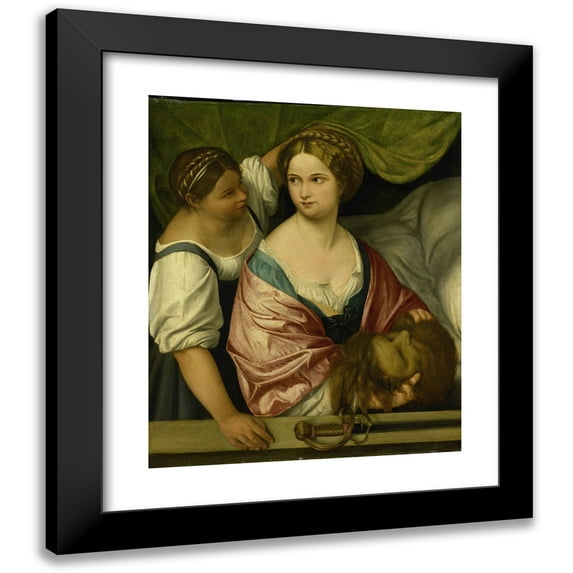 Circle of Pordenone 15x17 Black Modern Framed Museum Art Print Titled - Judith with the Head of Holofernes (1500 - 1539)