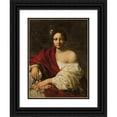 thumbnail image 1 of Circle of Simon Vouet 15x18 Black Ornate Wood Framed Double Matted Museum Art Print Titled - Saint Dorothy, 1 of 5