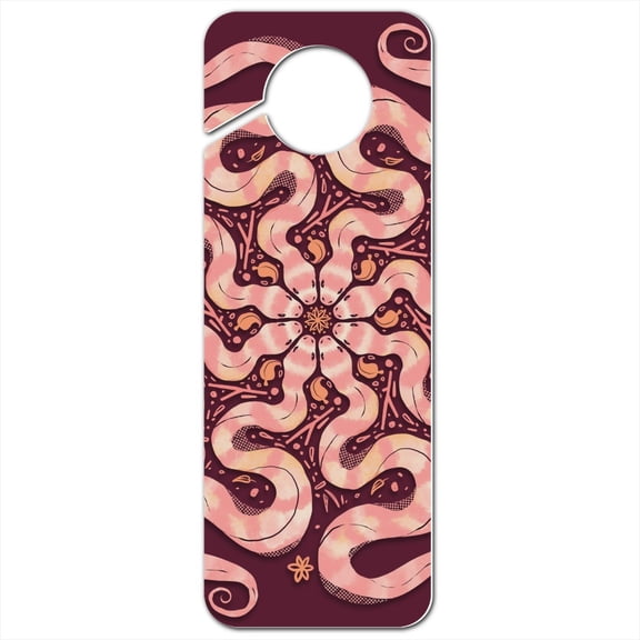 Circle of Snakes Forming a Flower Plastic Door Knob Hanger Sign