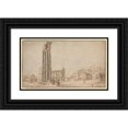 thumbnail image 1 of Circle of Willem van Nieulandt II 18x12 Black Ornate Wood Framed Double Matted Museum Art Print Titled - View from Within the Roman Forum (1600), 1 of 5