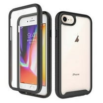 Circlemalls Case for IPhone 7 Plus, 8 Plus,   Screen Protector 12 Feet Drop Test Shockproof Transparent Cover (Black)