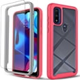 thumbnail image 1 of Circlemalls Case for Moto G Pure, Tempered Glass Screen Protector, 12 Feet Drop Test Shockproof Transparent Cover-Pink, 1 of 5