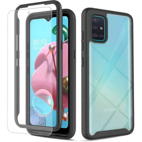 Circlemalls Case for iPhone 12 MinI, + Screen Protector 12 Feet Drop Test Shockproof Transparent Cover (Black)