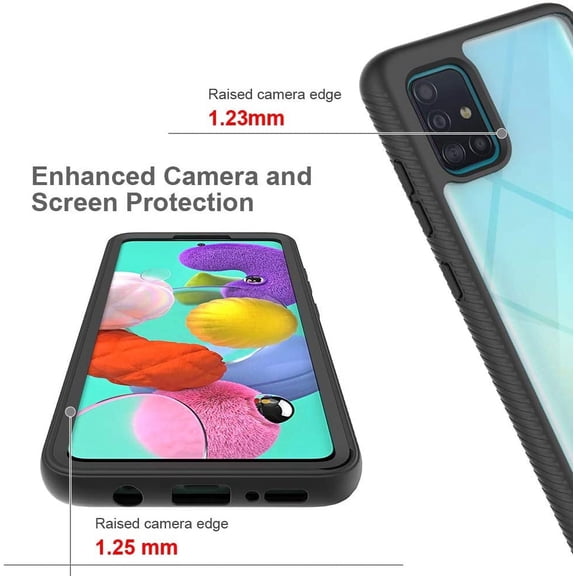 Circlemalls Case for iPhone 12 Pro, iPhone 12, Shockproof 12 Feet Drop Test Shockproof Transparent Cover (Black)
